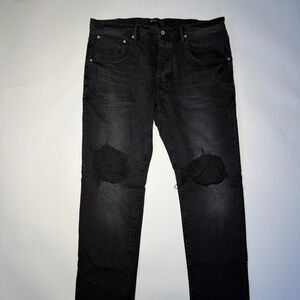 Men's Relaxed Fit Distressed Black Jeans